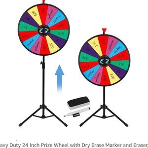 Colorful Prize Wheel with Stand
